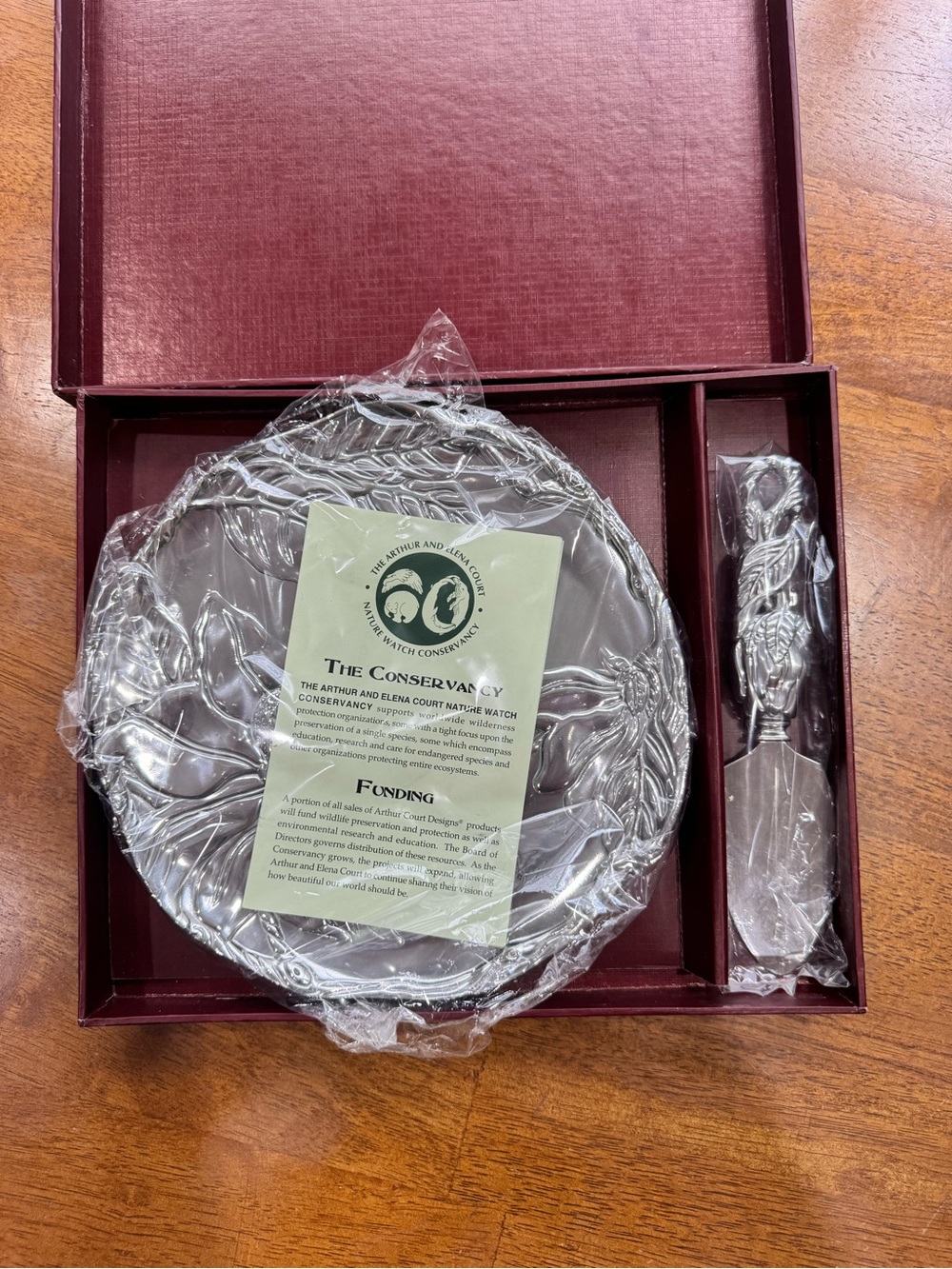 Arthur Court Silver-Tone Magnolia Cheese Plate with Matching Server